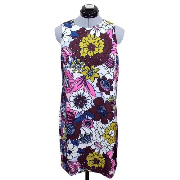 Ann Taylor Dresses & Skirts - ANN TAYLOR Factory Size 4 Floral Mini Shift Dress Graphic Bold Mod Colorful Boho